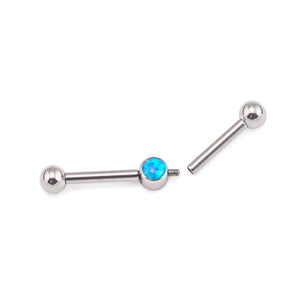 Tilum 4mm Titanium Bezel-Set Opal Disc with 2 Internal 1.2mm Threaded Posts - Price Per 1