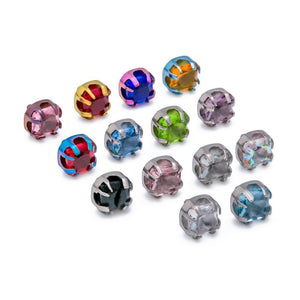 Tilum 18g-16g Internally Threaded Titanium Corner Prong-Set Square Jewel Top - 3mm - Price Per 1