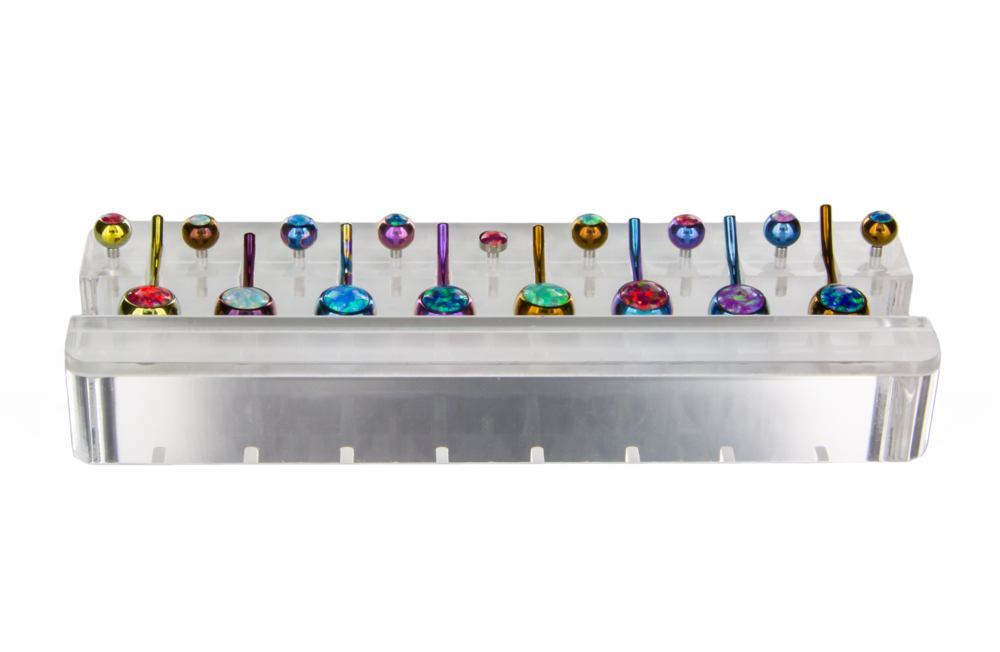 Empty 8 Piece Acrylic Belly Button Ring Display