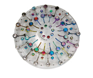 32 Piece Round Tiered Acrylic Display for Belly Button Rings