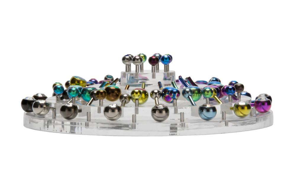 32 Piece Round Tiered Acrylic Display for Belly Button Rings
