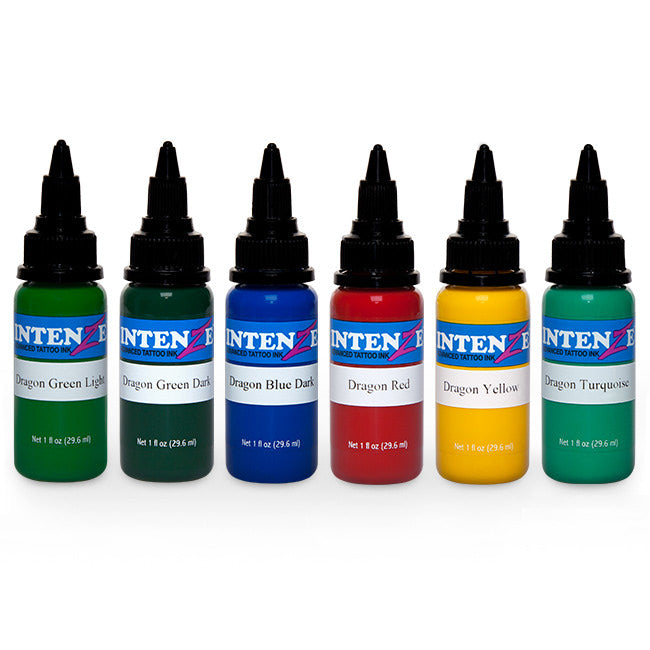 Japaneze Dragon Color 1oz Set — Intenze Tattoo Ink — 6 Bottles