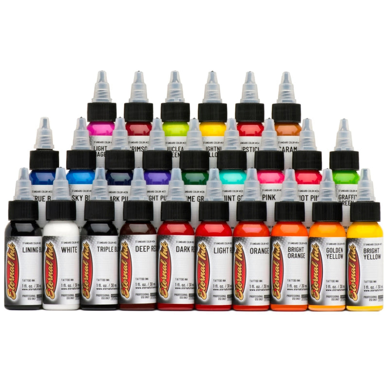 Top 25 Color Set - 1/2oz Bottles - Eternal Tattoo Ink