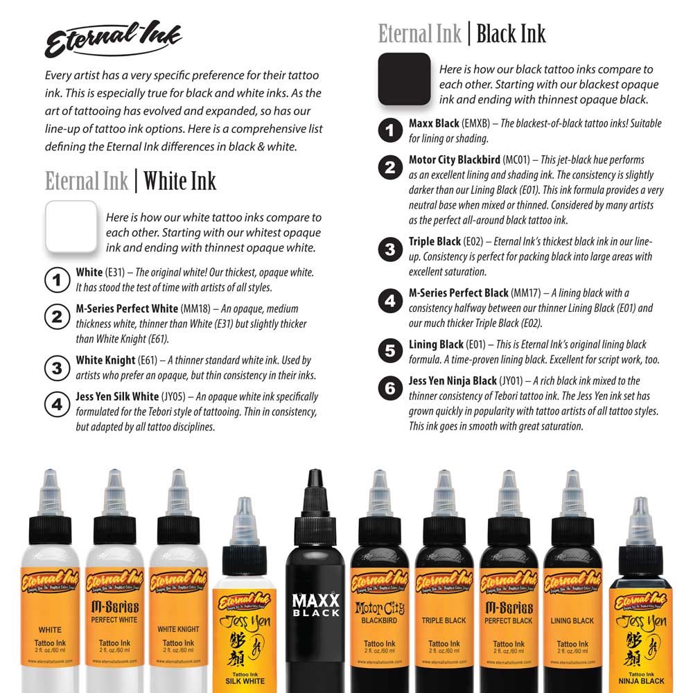 Motor City Set of 12 - 1oz Bottles - Eternal Tattoo Ink