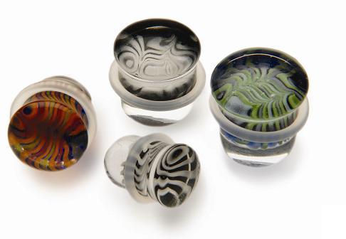 Gorilla Glass Feather Single Flared Plug — Price Per 1