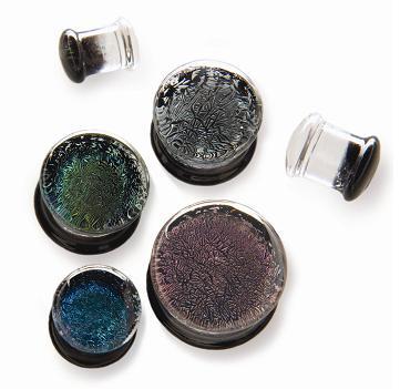 Gorilla Glass Dichroic Double Flared Plug — Price Per 1