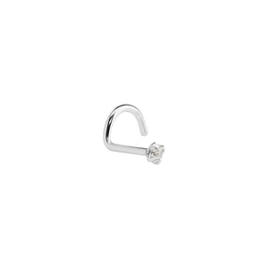 Tilum 14kt White Gold 20g 2.0mm Prong-Set Nostril Screw - Price Per 1