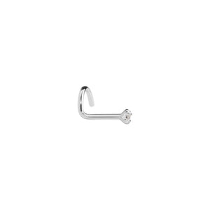 Tilum 14kt White Gold 20g 2.0mm Prong-Set Nostril Screw - Price Per 1