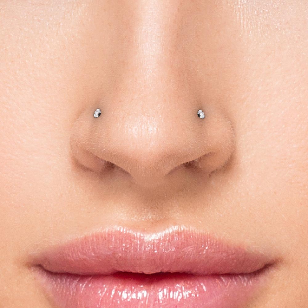 Tilum 14kt White Gold 20g 2.0mm Prong-Set Nostril Screw - Price Per 1