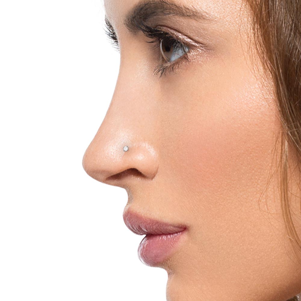 Tilum 14kt White Gold 20g 2.0mm Prong-Set Nostril Screw - Price Per 1