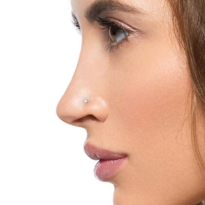 Tilum 14kt White Gold 20g 2.0mm Prong-Set Nostril Screw - Price Per 1