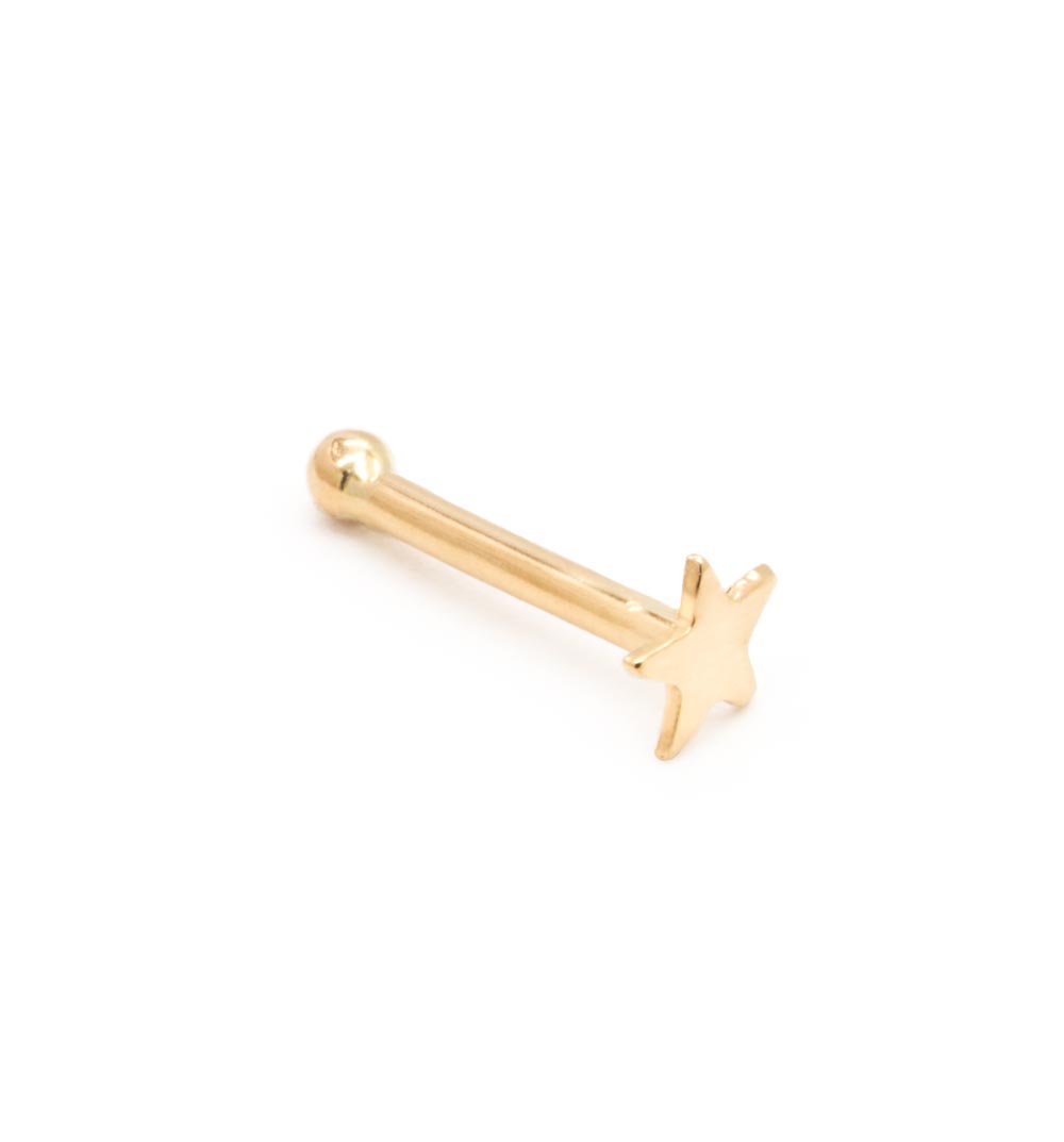 Flat Gold Star Nostril Stud