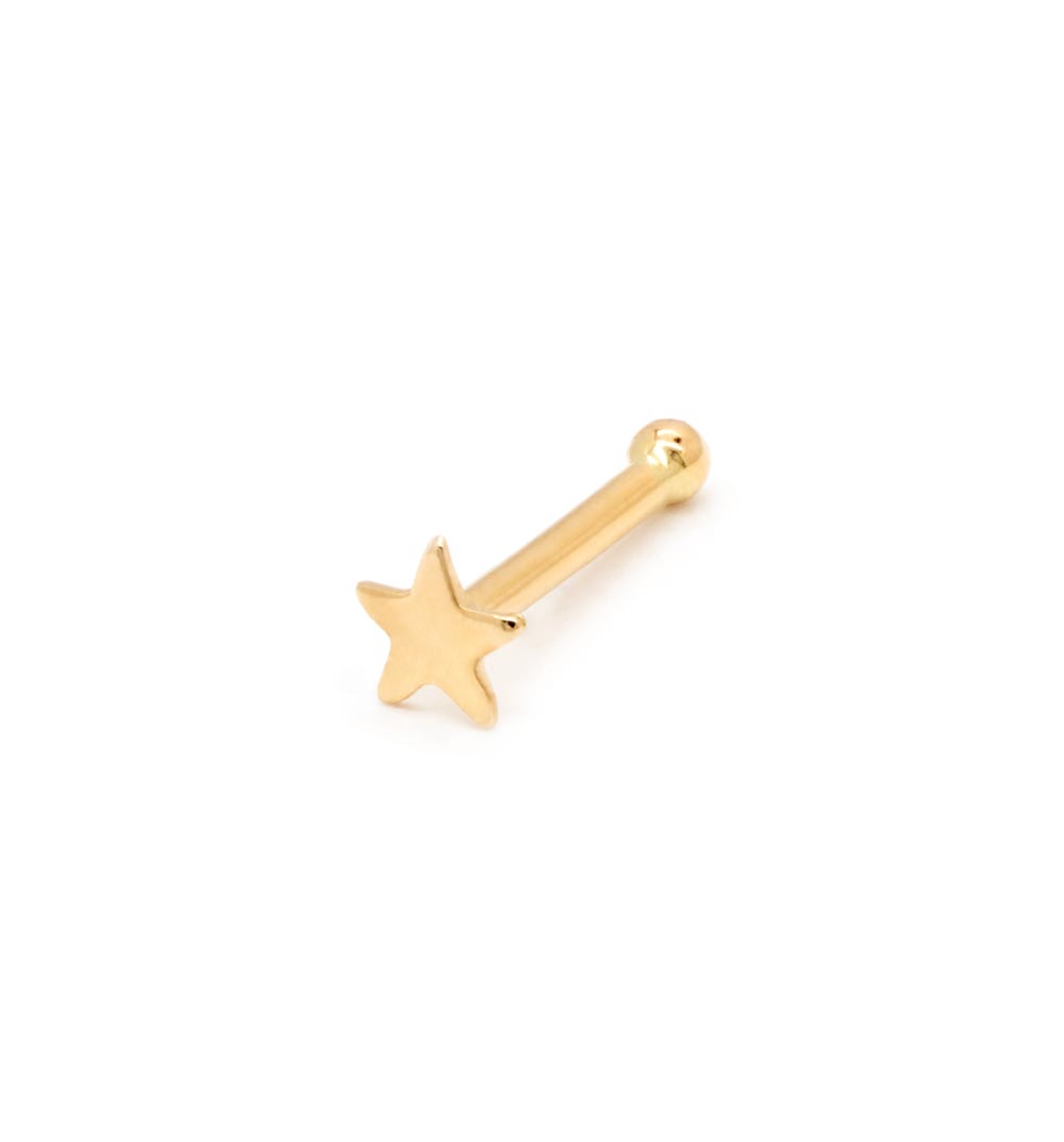Flat Gold Star Nostril Stud