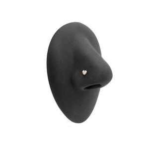 Gold Heart Gem Nostril Screw - Right Bend