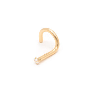 Tilum 18g Yellow Gold Crystal Jewel Nose Screw