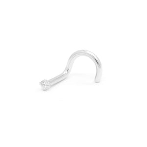 Tilum 18g White Gold Crystal Jeweled Nose Screw