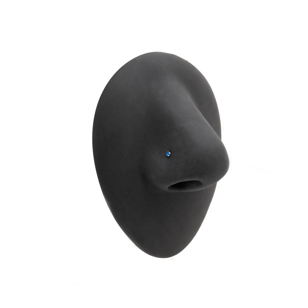 Tilum 20g White Gold Sapphire Colored Jewel Nose Bone