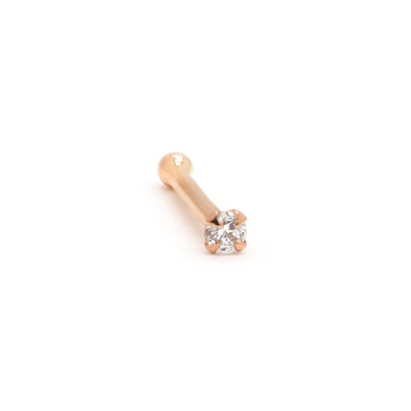 Tilum 20g Rose Gold 1.5mm Crystal Jeweled Nose Bone