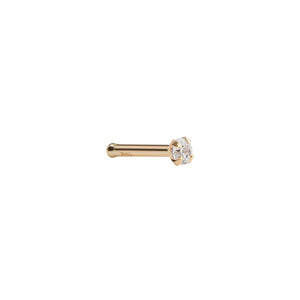 Tilum 14kt Yellow Gold 18g 2mm Prong-Set Nose Bone — Price Per 1