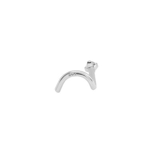 Tilum 18g White Gold Crystal Jewel Nose Screw — Left Bend