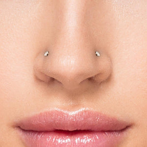 16g Crystal and Yellow Gold Push Pop Threadless Labret Jewelry