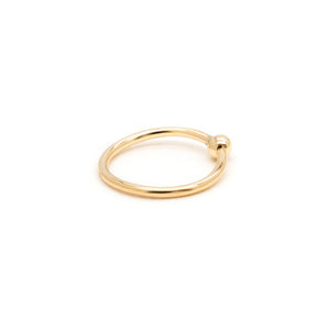 Gold Fixed Bead Nostril Ring