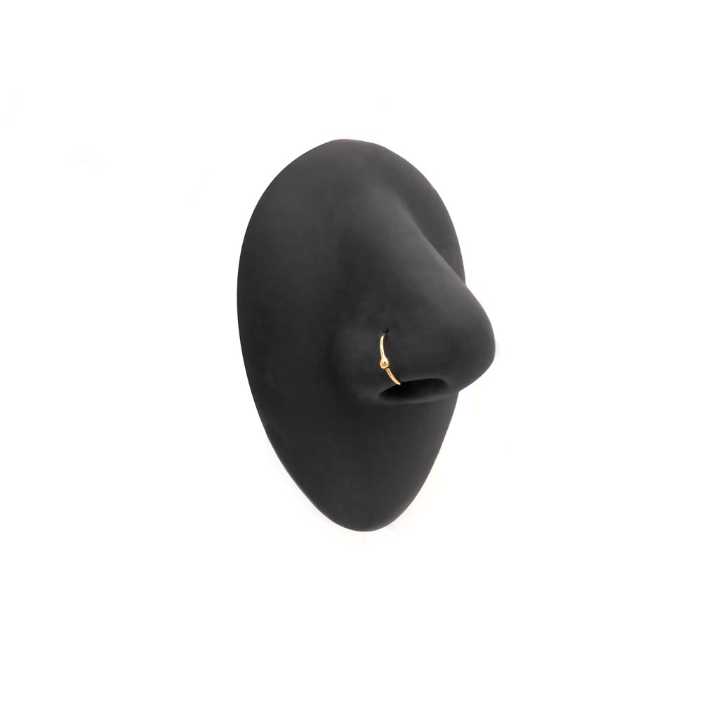 Gold Fixed Bead Nostril Ring