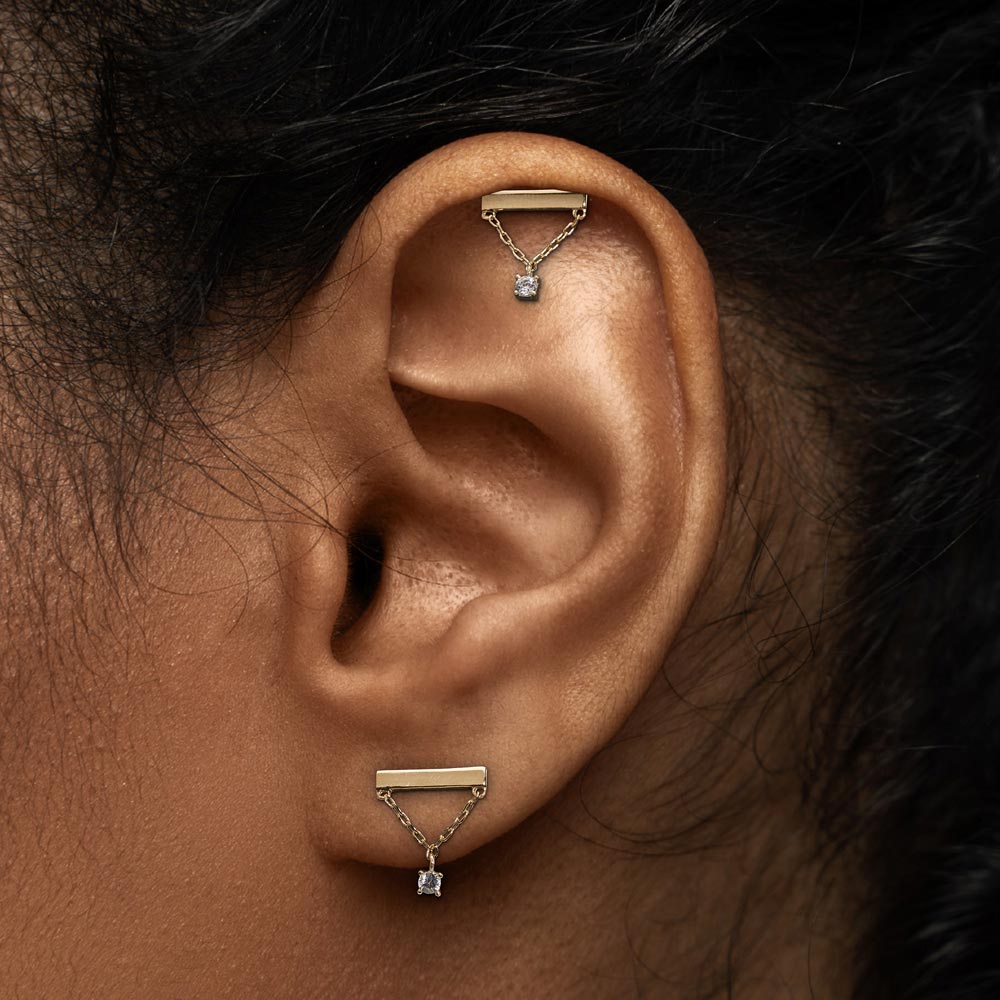 Gold Chain and Bar Top - Threadless