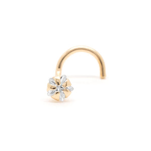 Gold Star Gem Nostril Screw - Right Bend