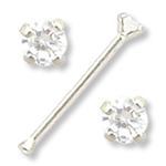 Tilum 20g 14KT WHITE GOLD 1.5MM CZ JEWEL NOSE BONE 20g