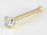 Tilum 20g Yellow Gold 2mm Crystal Jewel Nose Bone