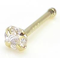 Tilum 20g Yellow Gold 2.5mm Crystal Jewel Nose Bone
