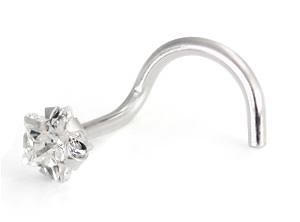 Gold Star Gem Nostril Screw - Right Bend