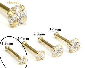 Gold Genuine Diamond Nostril Stud