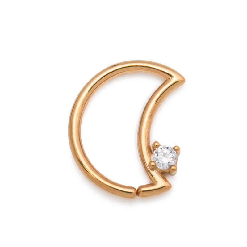 Gold Crescent Moon Seam Ring