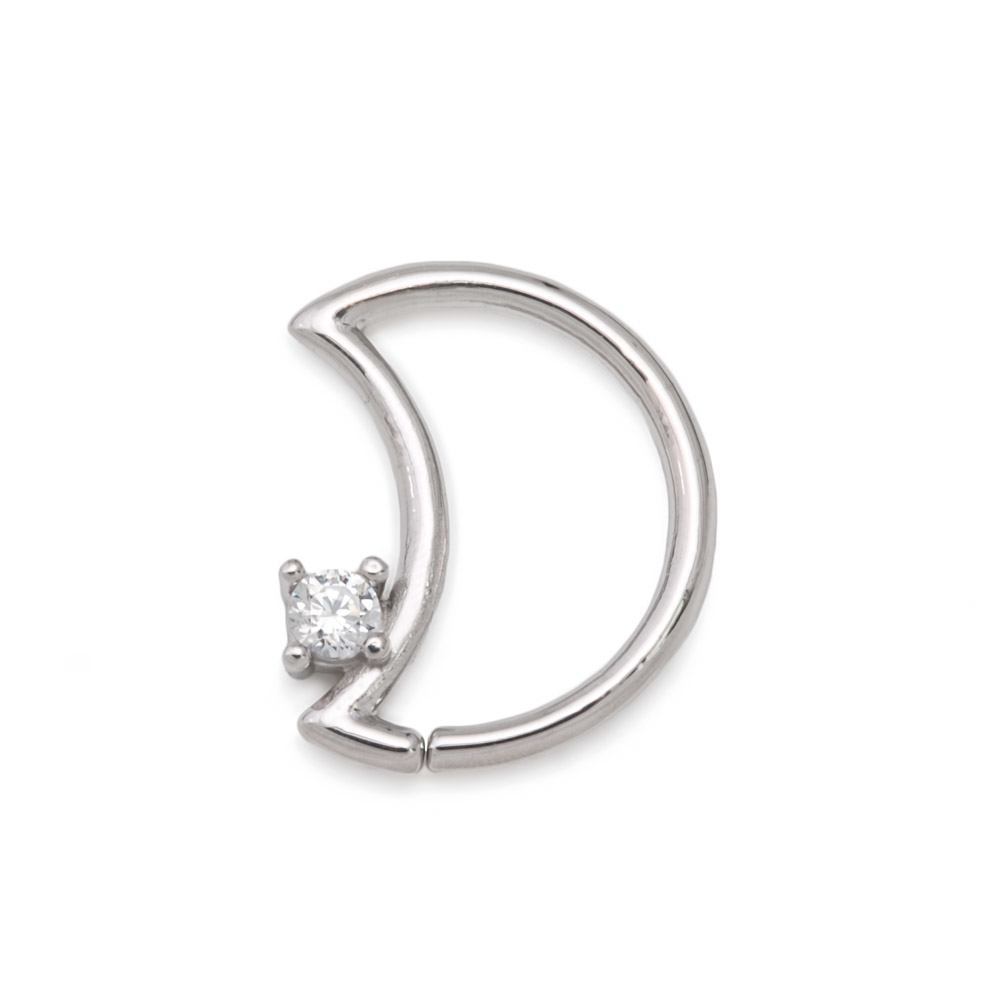 Gold Crescent Moon Seam Ring