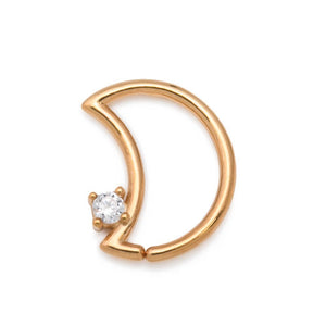 Gold Crescent Moon Seam Ring
