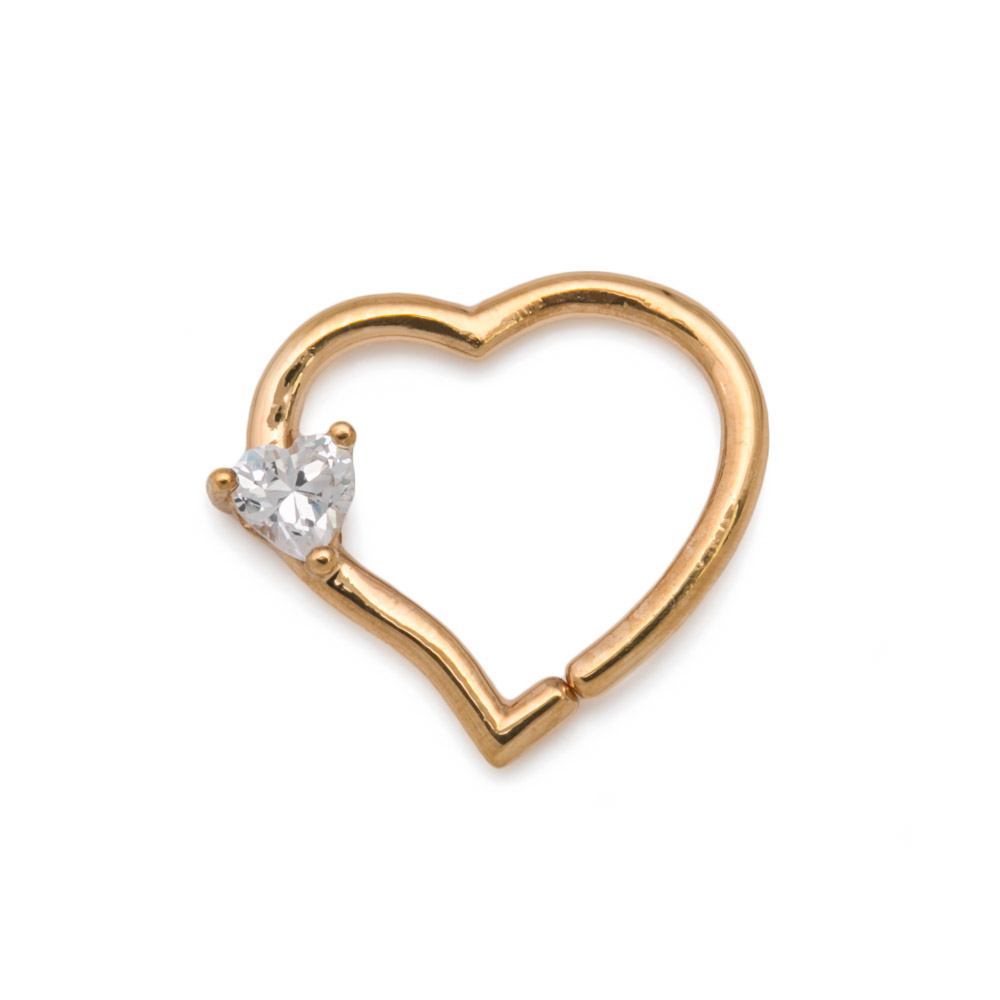 Gold Heart Seam Ring