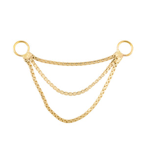 14kt Yellow Gold Triple Box Chain