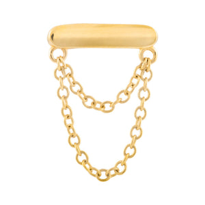 Gold Bar with Chain Top - Threadless