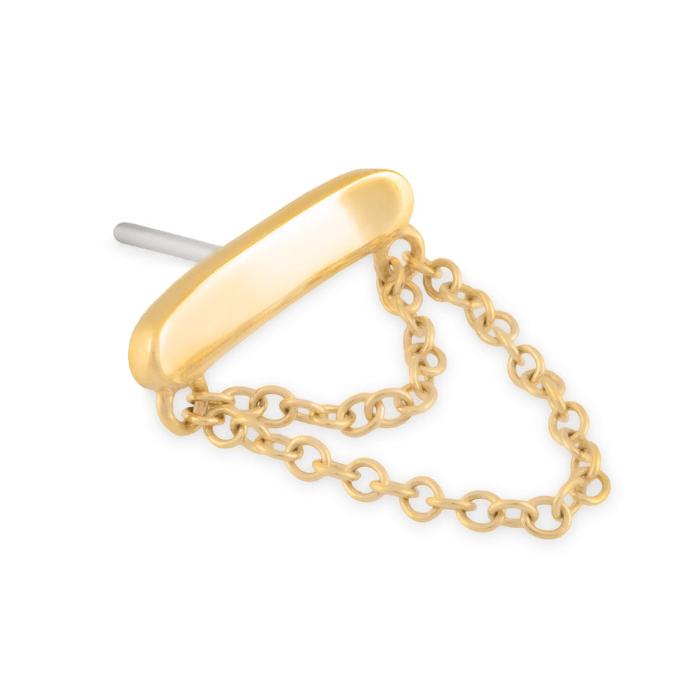 Gold Bar with Chain Top - Threadless