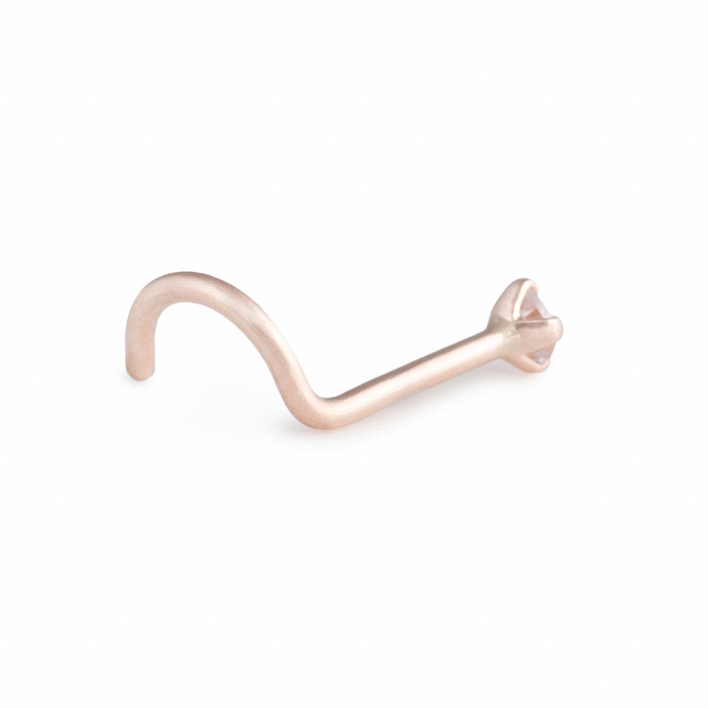 Tilum 20g Rose Gold Crystal Jewel Nose Screw