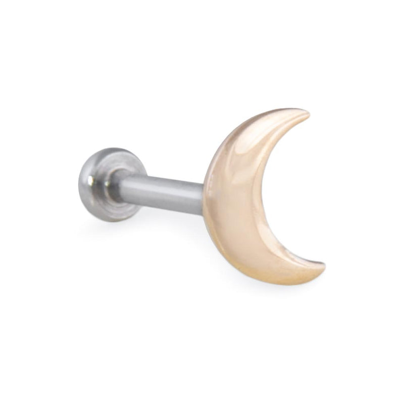 Gold Crescent Moon Top - Threaded