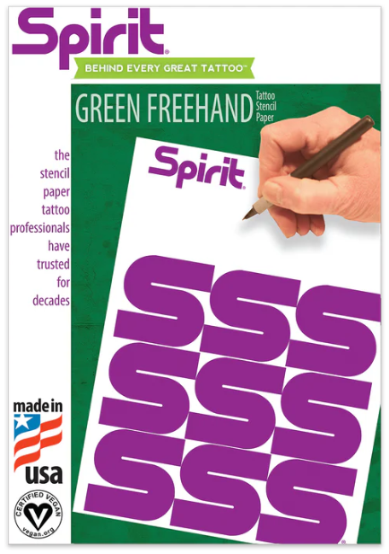 Spirit Tattoo Green Freehand Paper — 8-1/2" x 11” — 100 Sheets