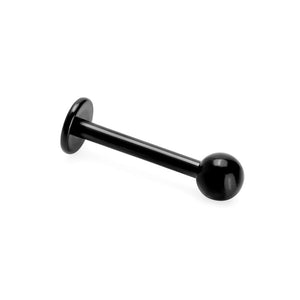 14g Externally Threaded PVD Black Titanium Labret Post w/ Ball — Price Per 1