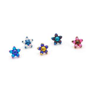 Opal Flower Titanium Top - Threadless