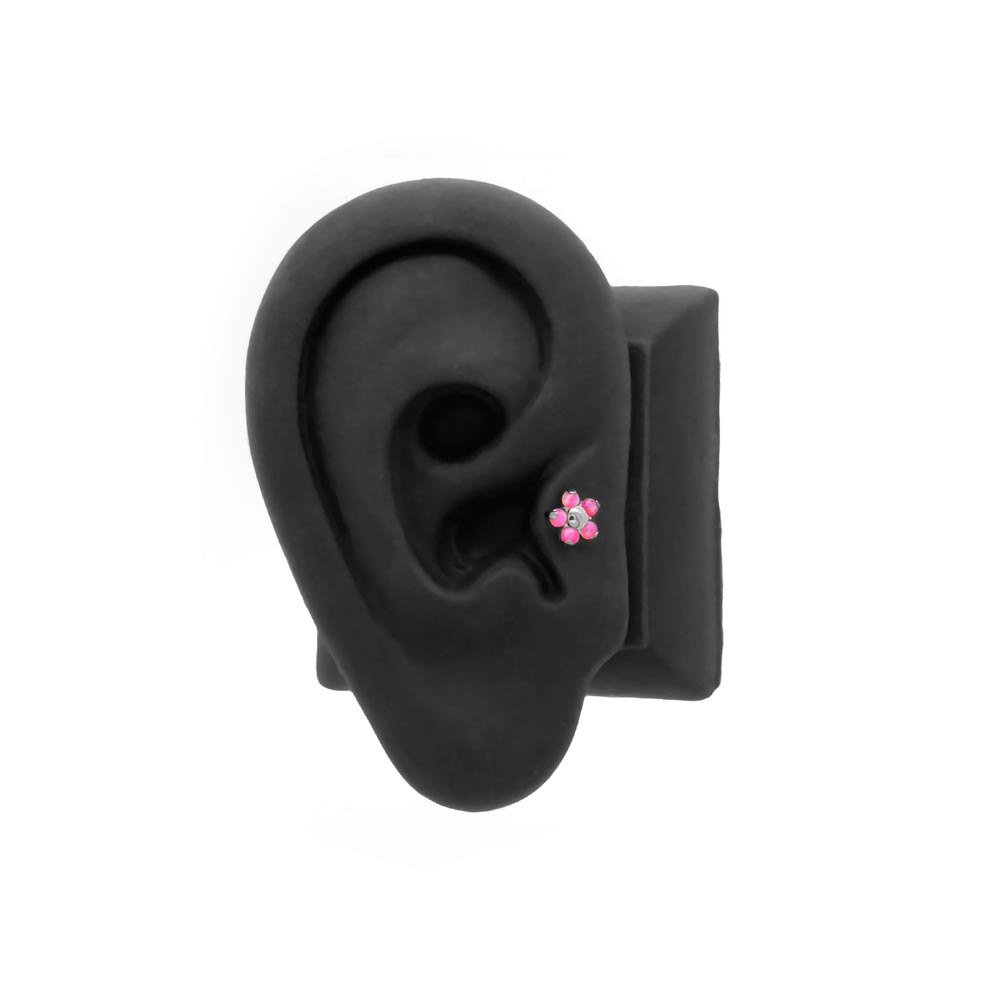 Opal Flower Titanium Top - Threadless