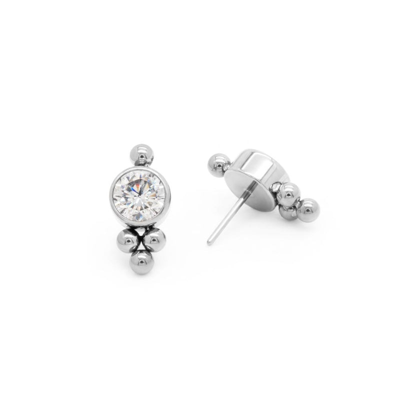 Beaded Gem Titanium Top - Threadless