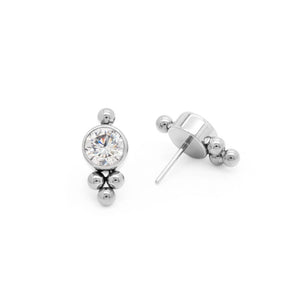 Beaded Gem Titanium Top - Threadless