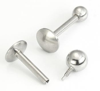 16g Internally Threaded Steel Ball Labret – UFO Rounded Back Disc